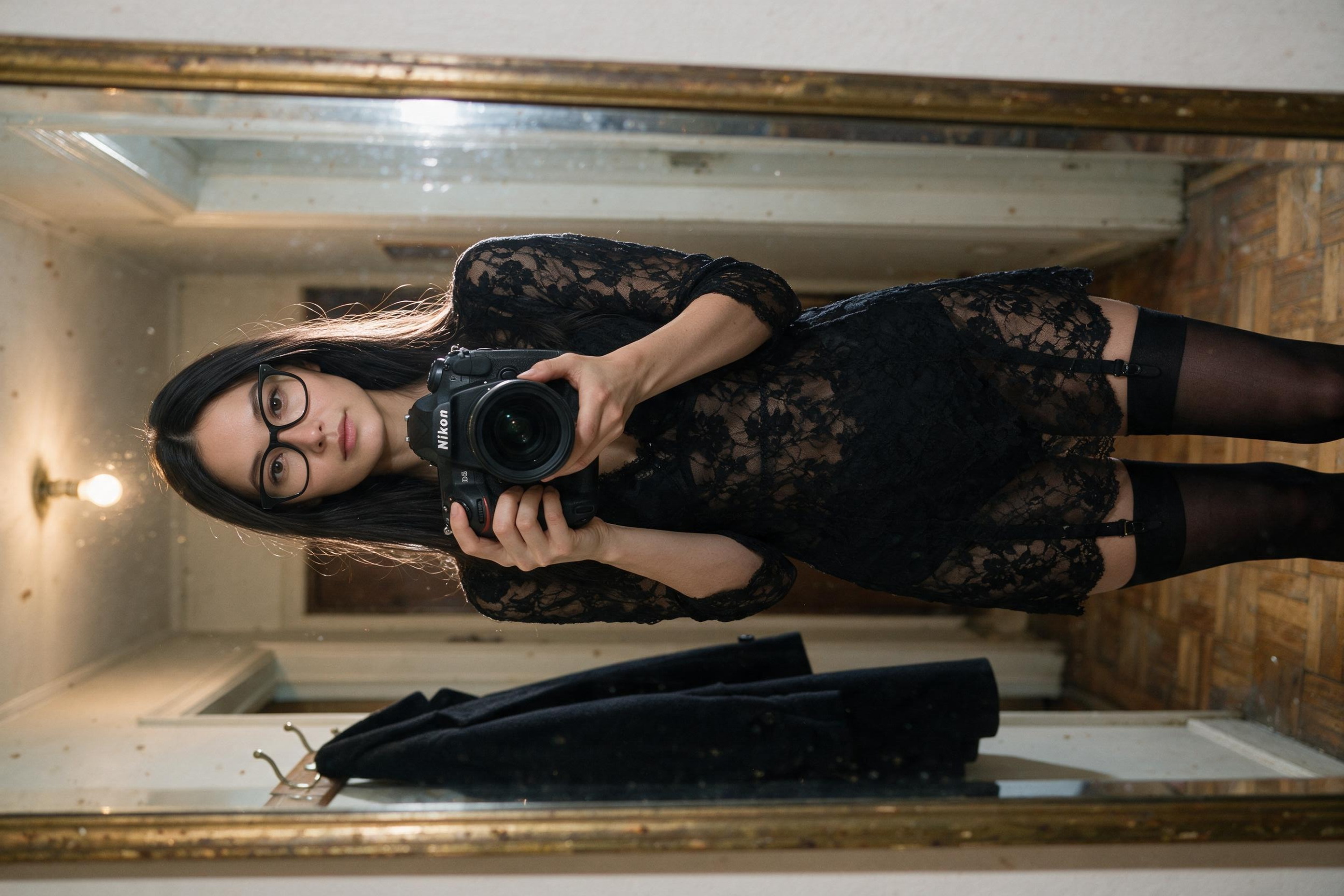 Both sides of the camera.