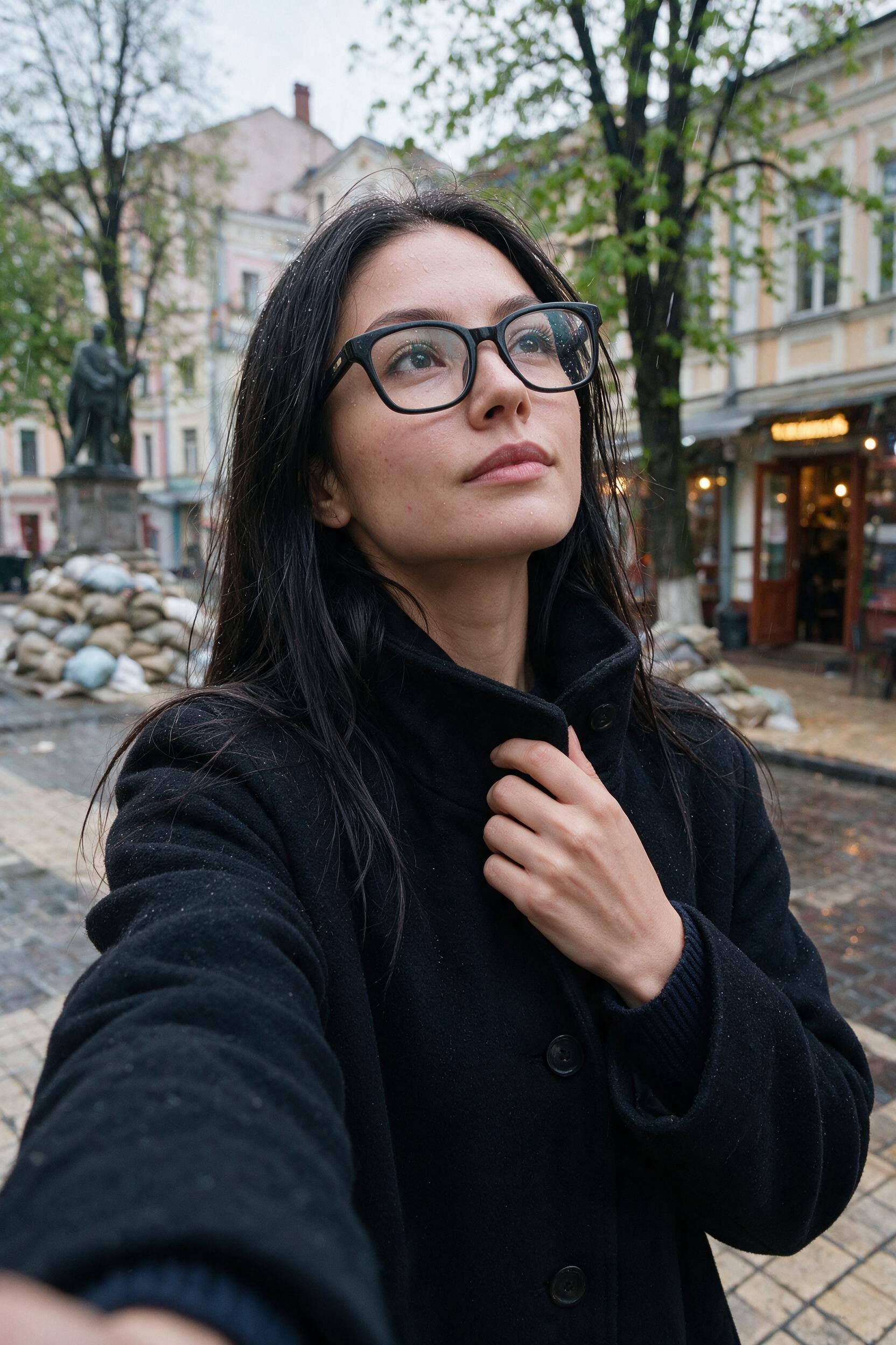 Me in light rain on a Podil street.