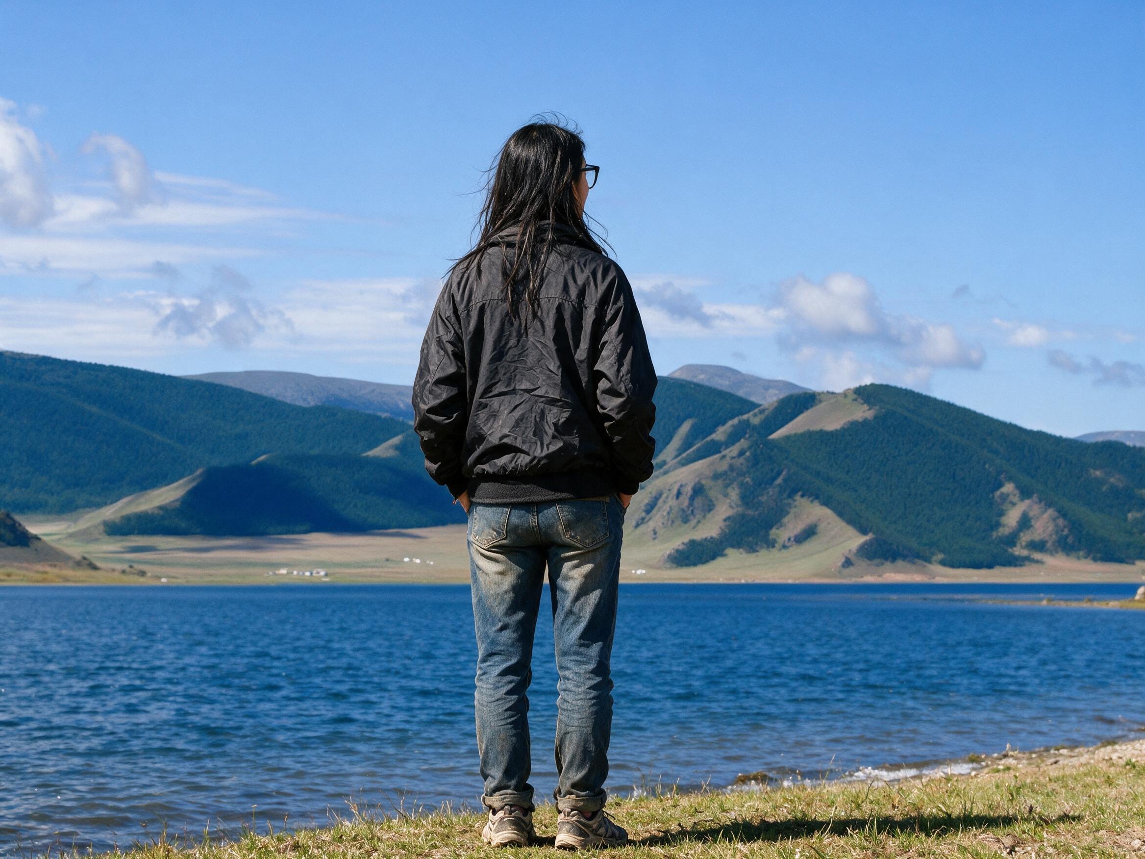 Me at the shore of White Lake, hands in my pockets, evening light on the water.